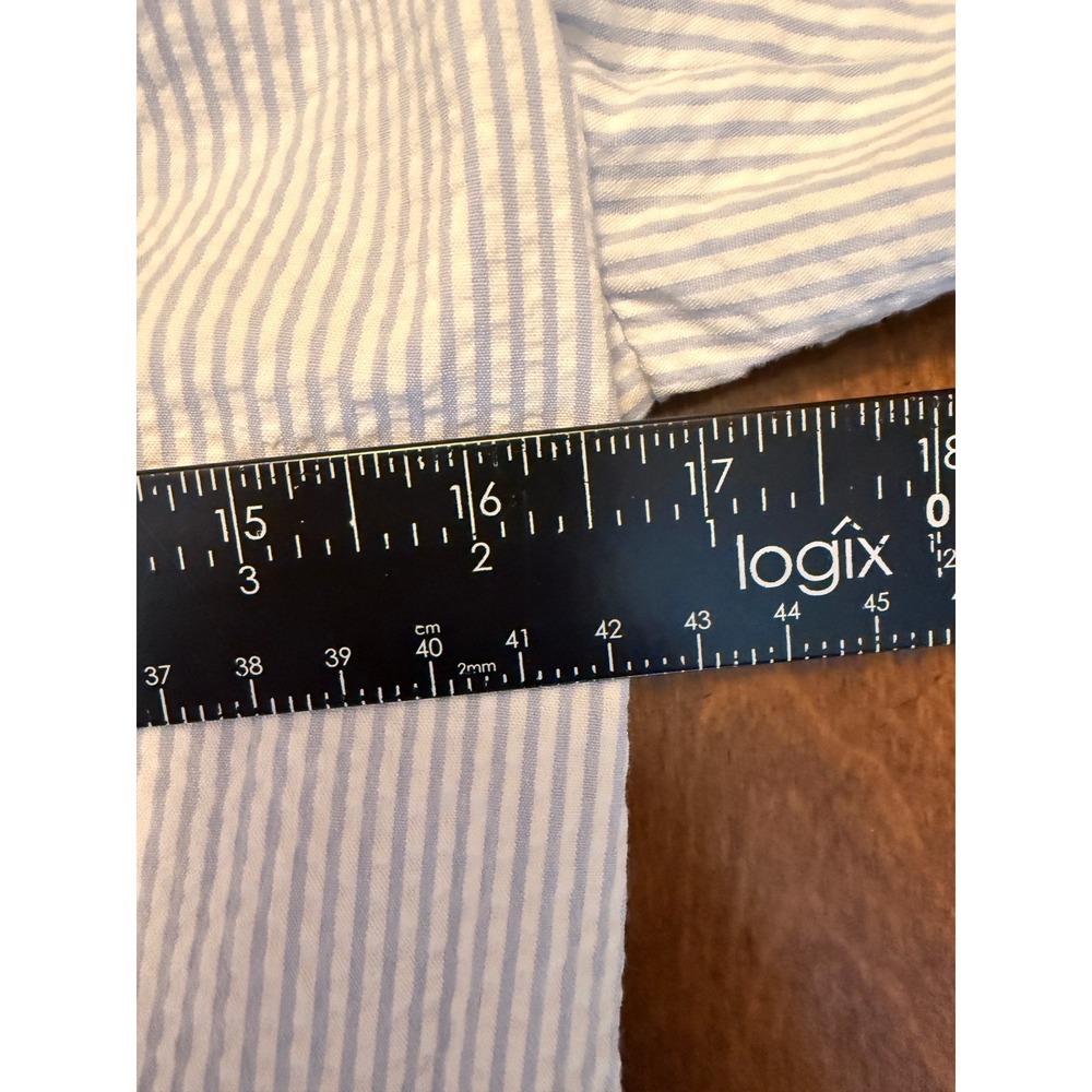 J.Crew‎ Seersucker Blazer Blue White Stripe Cotton Stretch Size 2 Preppy - Picture 5 of 6
